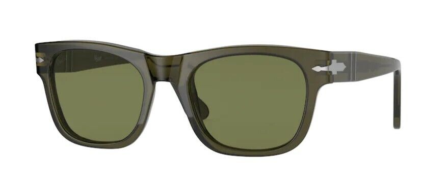 Persol 0PO3269S 11034E Opal Smoke/ Light Green Rectangle Unisex Sunglasses