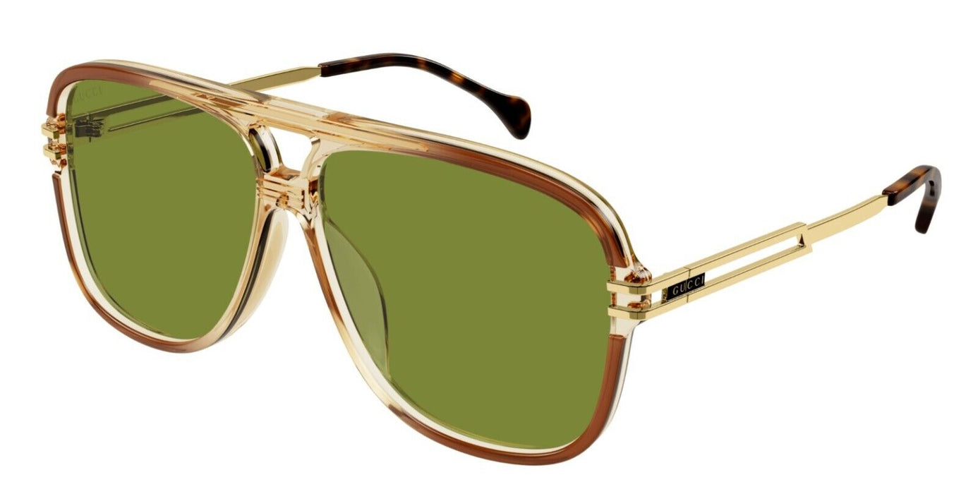 Gucci GG1105S 003 Brown/Green Oversize Caravan Men's Sunglasses