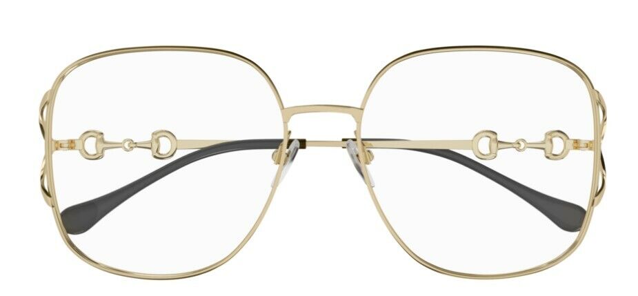 Gucci GG 1019O-001 Gold Metal  Oversized Square Women Eyeglasses