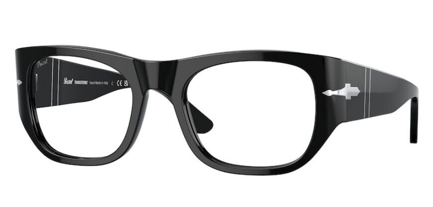 Persol 0PO3308S 95/GH Black/Transitions 8 Grey Square Unisex Sunglasses