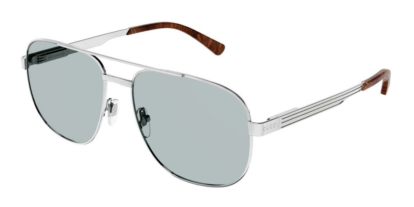 Gucci GG1223S 004 Silver/Green Caravan Men's Sunglasses