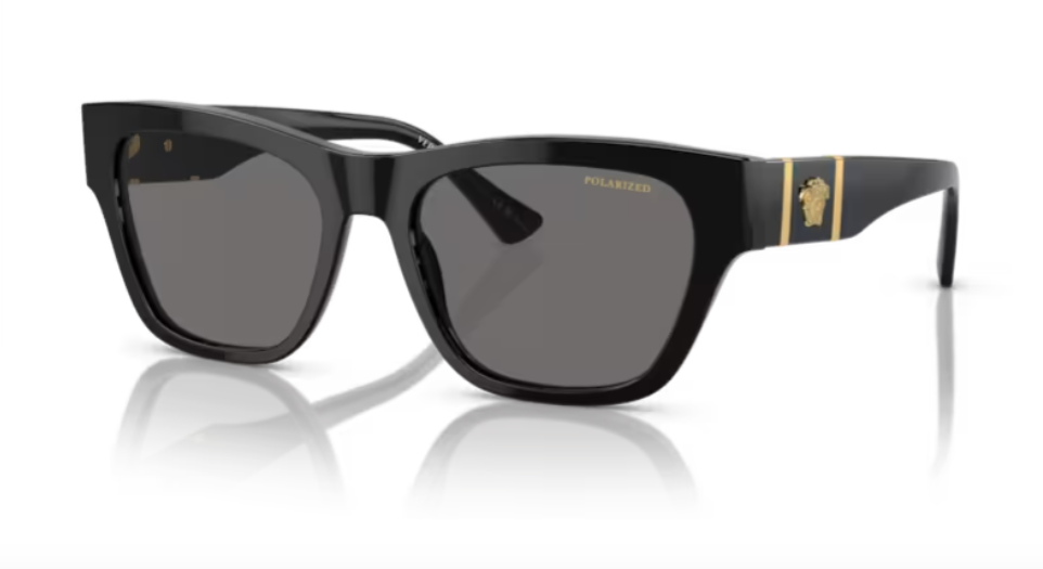 Versace 0VE4457 GB1/81 Black/Dark grey Polarized Square Men's Sunglasses