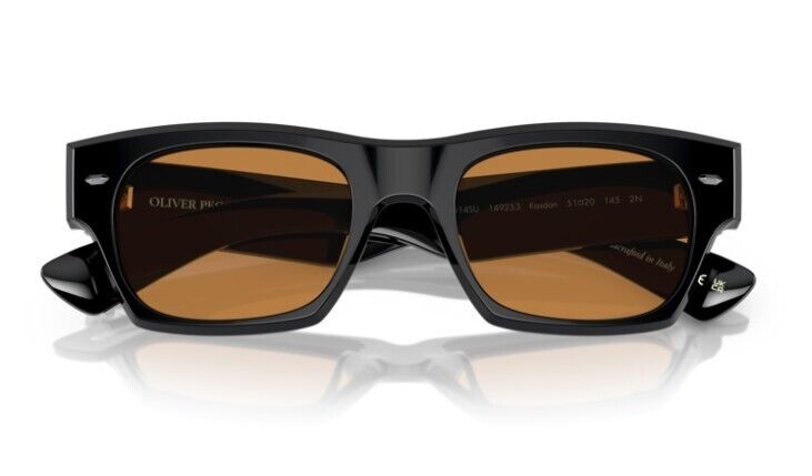 Oliver Peoples 0OV5514SU Kasdan 149253 Black/Cognac Orange Unisex Sunglasses