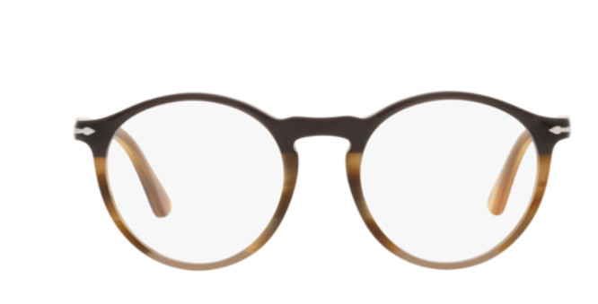 Persol 0PO3285V 1135 Black/ Striped Brown Grey/ Havana Silver Unisex Eyeglasses