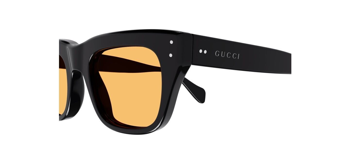 Gucci GG1365S 002 Black/Yellow Square Men's Sunglasses
