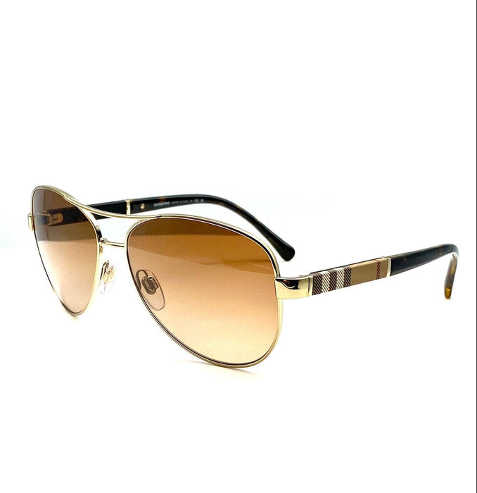 Burberry BE3080 114513 Light Gold/Gradient Brown Pilot Women's Sunglasses