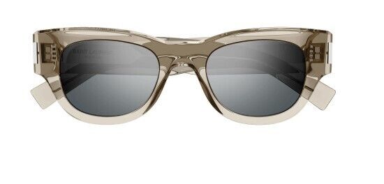 Saint Laurent SL 573 003 Beige/Silver Mirrored Cat-Eye Women's Sunglasses