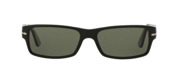 Persol 0PO2747S 95/48 Black/ Silver/Green Polarized Rectangle Men's Sunglasses