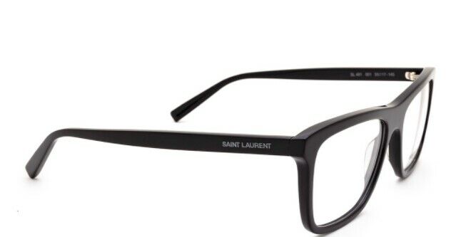 Saint Laurent SL 481-001 Black/Black Square Unisex Eyeglasses