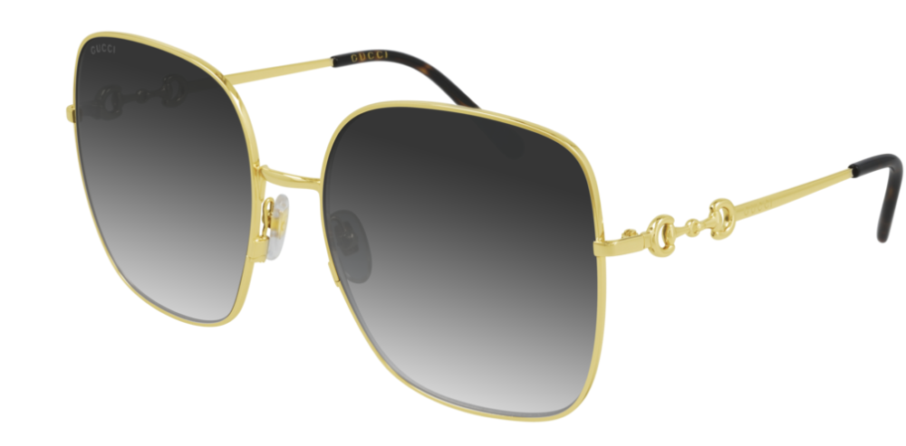 Gucci GG 0879S 001 Gold/Gray Gradient Square Women's Sunglasses