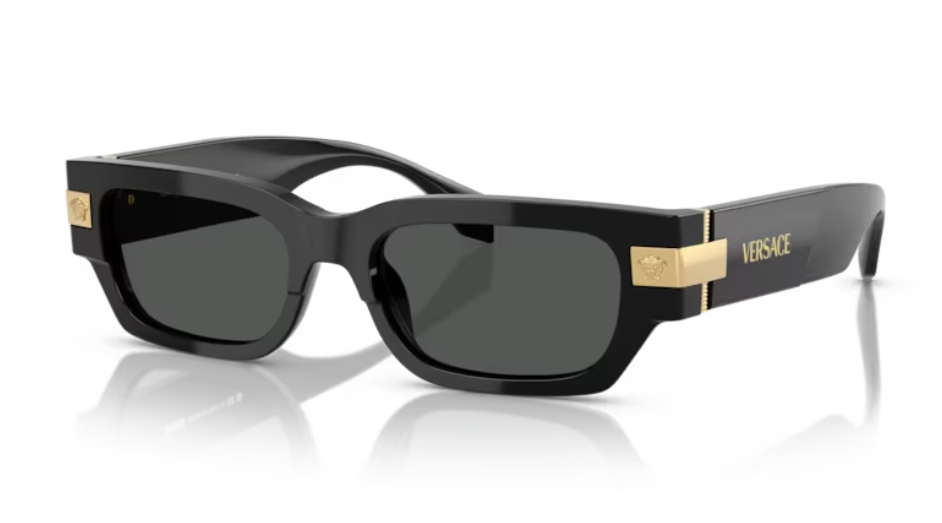 Versace VE4465U GB1/87 Black/Dark Grey Rectangular Women's Sunglasses