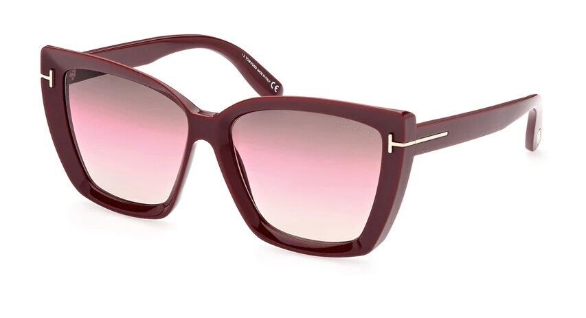 Tom Ford FT0920 Scarlet-02 69F Shiny Burgundy/ Brown Pink Gradient Sunglasses
