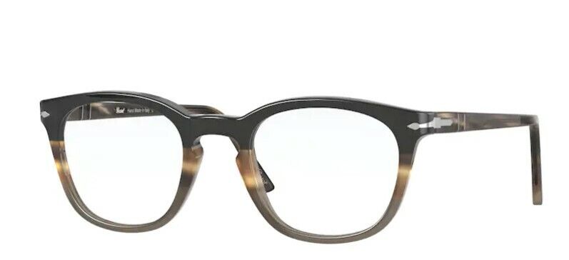 Persol 0PO3258V 1135 Striped Brown&Brown&Black Havana/ Silver Unisex Eyeglasses