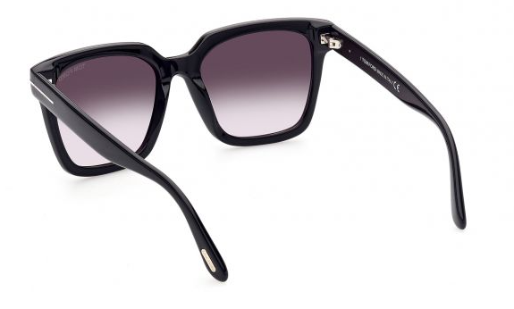 Tom Ford FT0952 Selby 01B Shiny Black / Smoke-To-Pink Gradient Women Sunglasses