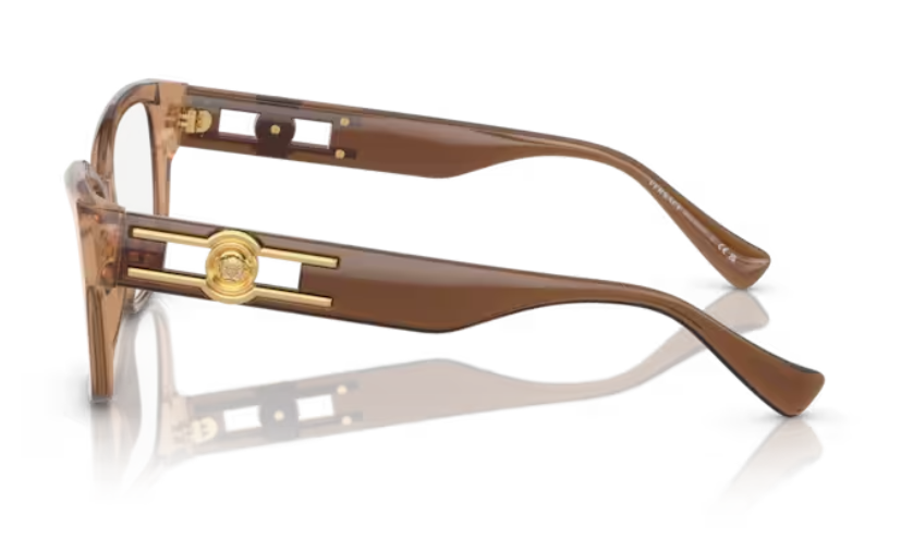 Versace 0VE3347 5436 Brown transparent 52mm Square Women's Eyeglasses