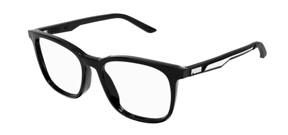 Puma PJ0061O 001 Black/Black Square Junior Full-Rim Eyeglasses