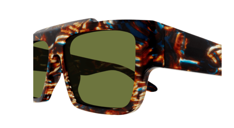 Gucci GG1460S 002 Havana/Green Square Men's Sunglasses