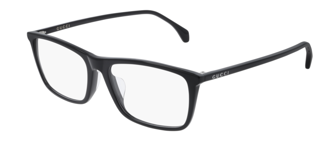 Gucci GG 0758OA 001 Black Rectangle Unisex Eyeglasses