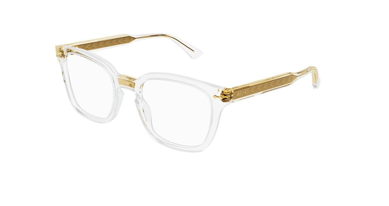 Gucci GG0184O 011 Crystal with Gold Stripe Square Unisex Eyeglasses