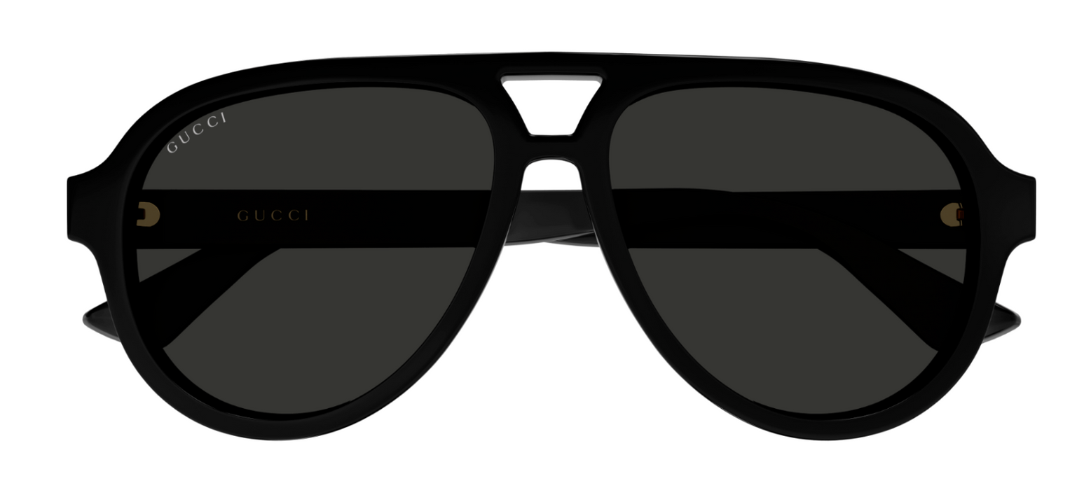 Gucci GG0767S 005 Black/Grey Polarized Oval Oversized Men's Sunglasses