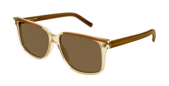 Saint Laurent SL 599 002 Brown/Olive Brown Square Men's Sunglasses