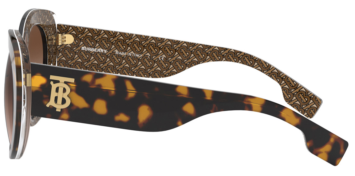 Burberry BE4298 382713 Dark Havana/Brown Gradient Cat Eye Women's Sunglasses
