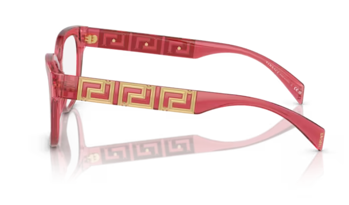 Versace 0VE3338 5409 Transparent red Soft Square Eye Women's Eyeglasses