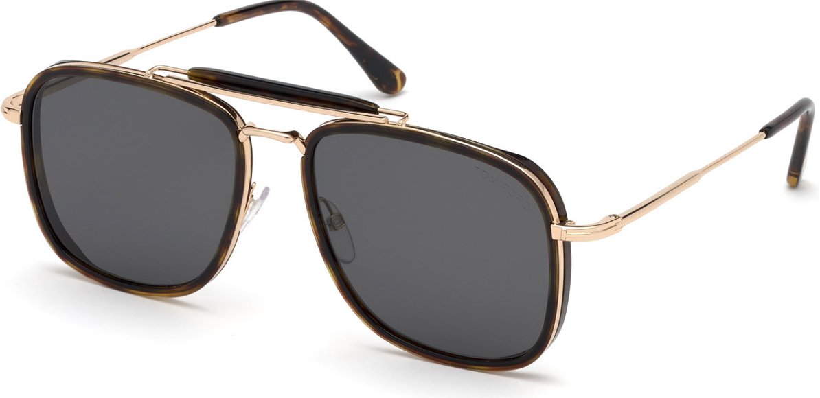 Tom Ford FT0665 52A Havana/Grey Rectangle Men's Sunglasses