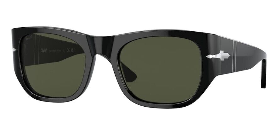 Persol 0PO3308S 95/31 Black/Green Square Unisex Sunglasses