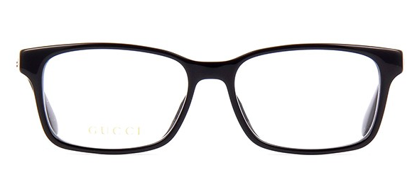Gucci GG 0826O 004 Black Rectangle Men's Eyeglasses
