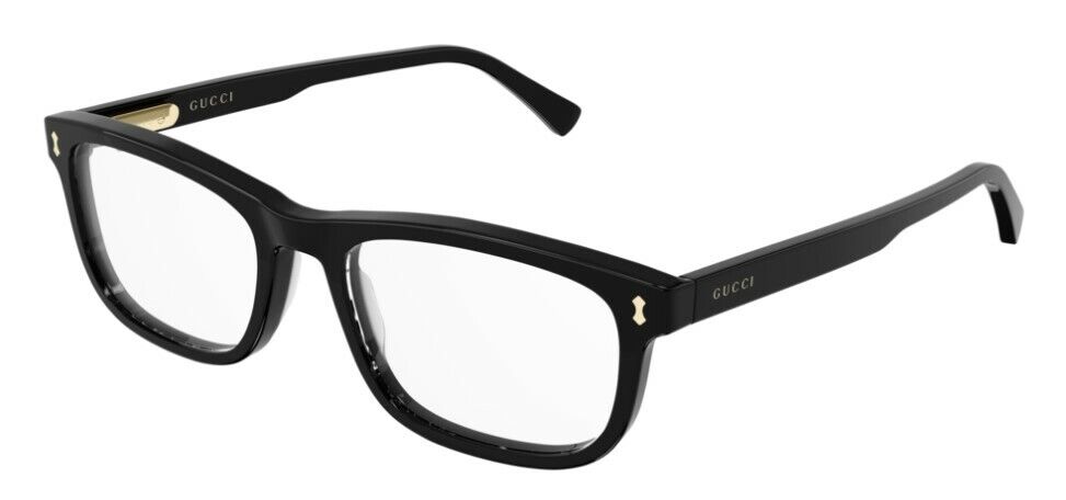 Gucci GG 1046O-004 Black/Black Rectangle Unisex Eyeglasses