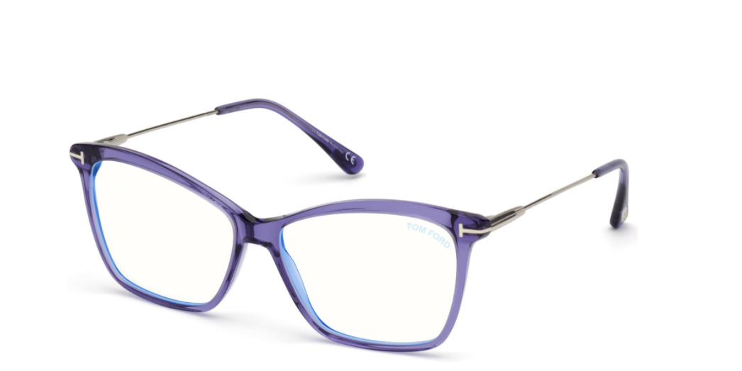 Tom Ford FT 5687-B 081 Transparent Purple Palladium Women's Eyeglasses