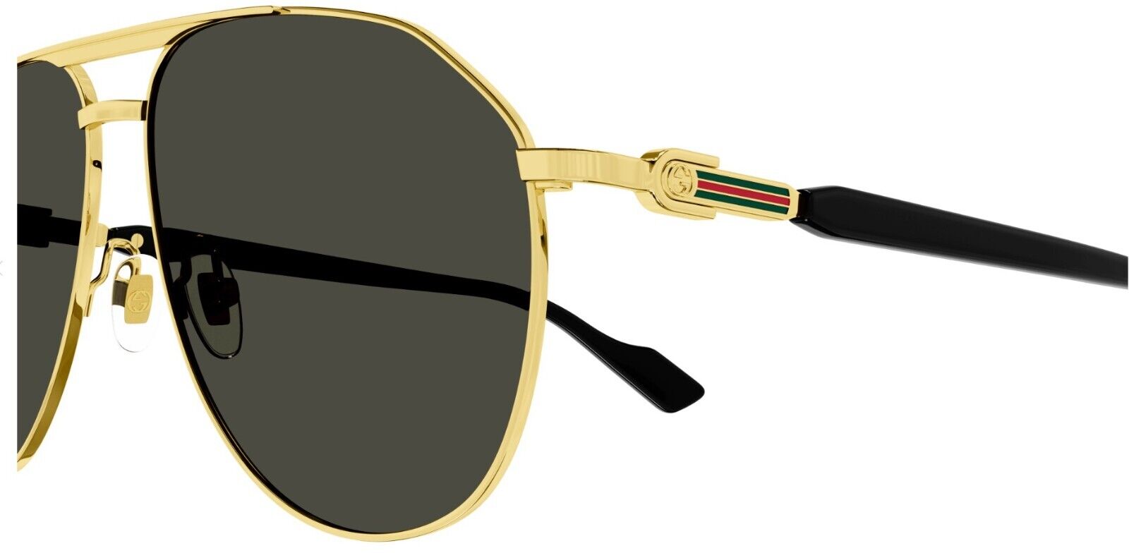 Gucci GG1220S 001 Gold/Grey Oversize Teardrop Men's Sunglasses