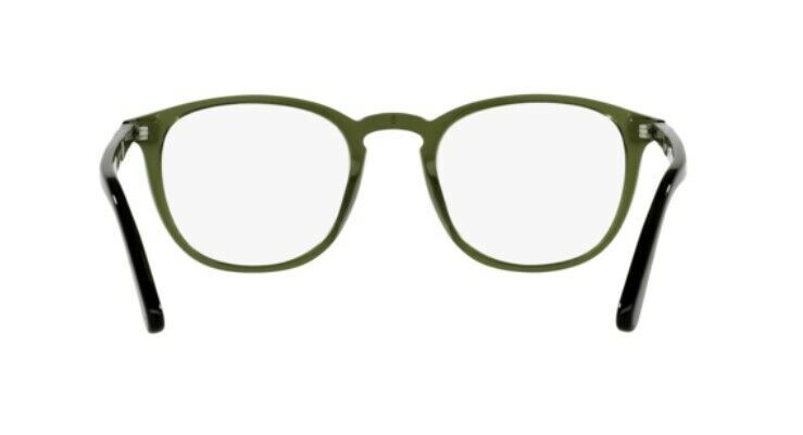 Persol 0PO3143V 1142 Olive Green Transparent/ Silver Rectangle Men's Eyeglasses