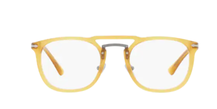 Persol 0PO3265V 204 Honey Transparent/ Grey Silver Rectangle Men's Eyeglasses