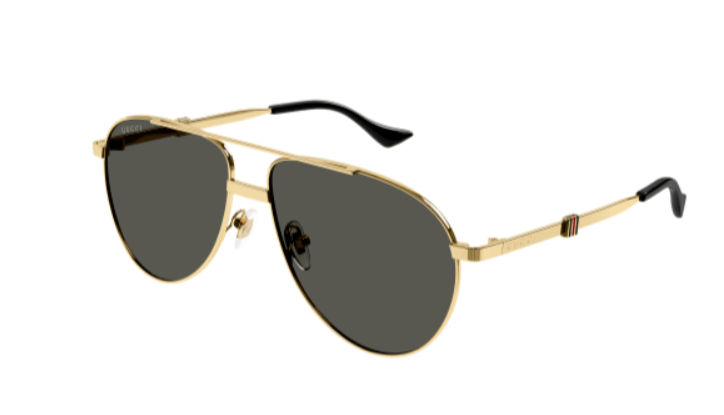 Gucci GG1440S 001 Gold/Grey Oval Men's Sunglasses