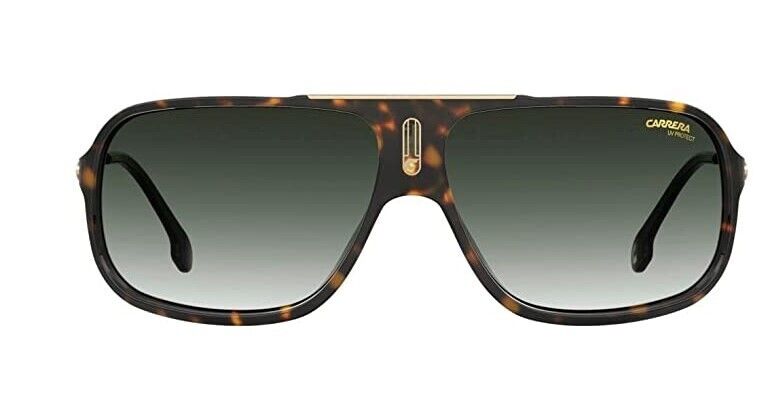 Carrera Cool65 0086/9K Havana/Green Shaded Rectangle Unisex Sunglasses