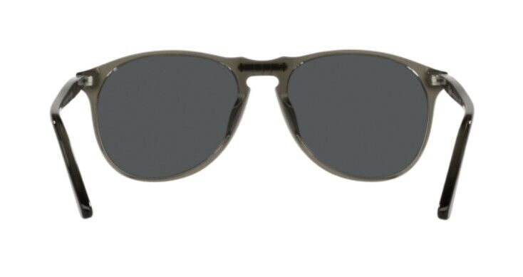 Persol 0PO9649S 1103B1 Taupe Grey Transparent/Dark Grey Pilot Men's Sunglasses