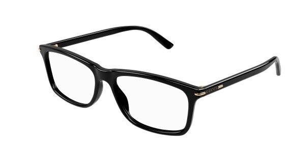 Gucci GG14470 001 Black Clear Rectangular Men's Eyeglasses