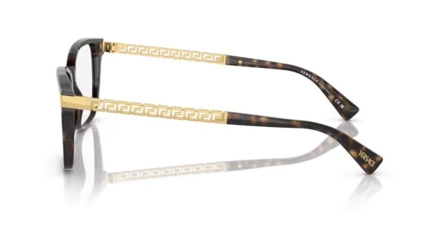 Versace 0VE3340U 108 Havana/Clear Soft Square 53 mm Men's Eyeglasses