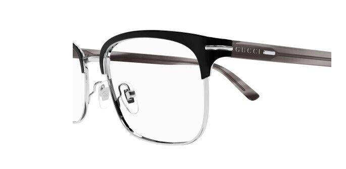 Gucci GG14480 003 Silver-Havana Clear Rectangular Men's Eyeglasses