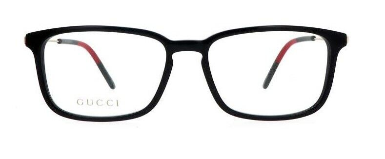 Gucci GG 1056OA-001 Black/Gold Metal Rectangle Unisex Eyeglasses