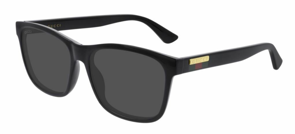 Gucci GG 0746SA 001 Black/Gray Rectangle Men's Sunglasses