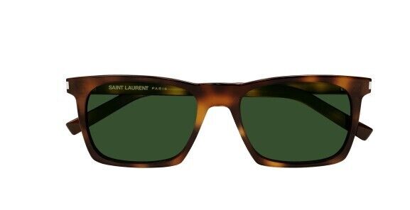 Saint Laurent SL 559 002 Havana/Green Rectangular Unisex Sunglasses