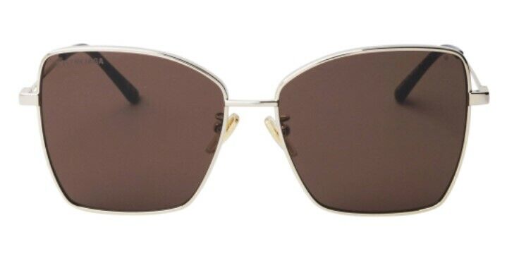 Balenciaga BB0196SA 002 Gold/Brown Metal Full-Rim Square Women's Sunglasses