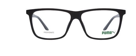Puma PU0334O 001 Black-Black Rectangular Full-Rim Unisex Eyeglasses