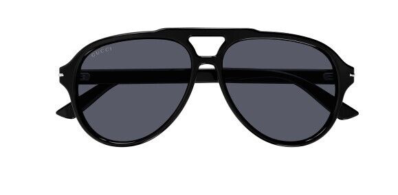 Gucci GG 1443S 001 Black/Grey Soft Square Men's Sunglasses