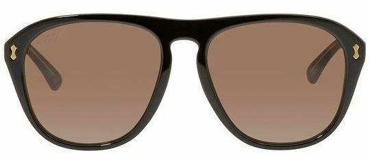 Gucci GG 0128S 004 Black Havana/Brown Aviator Men's Sunglasses