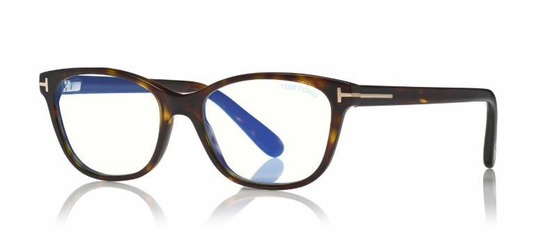 Tom Ford FT 5638-B 052 Dark Havana/Blue Block Women's Eyeglasses
