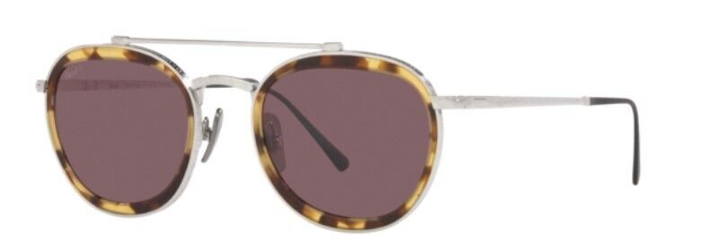 Persol 0PO5008ST 8014AF Silver/Dark Violet Polarized Unisex Sunglasses